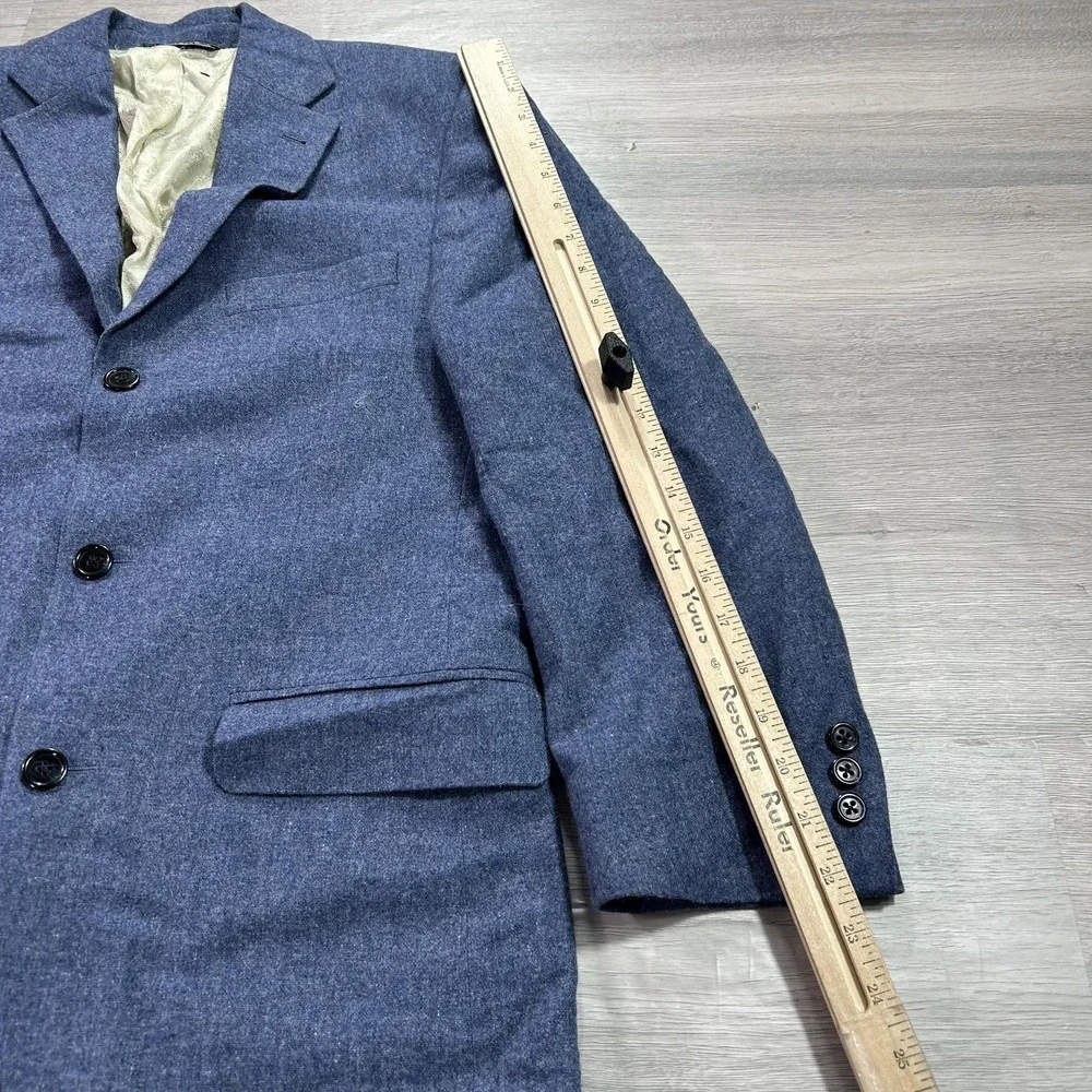 Patrick James Blazer Mens 38S Blue Wool Cashmere Sport Coat Lanificio di Pray‎
